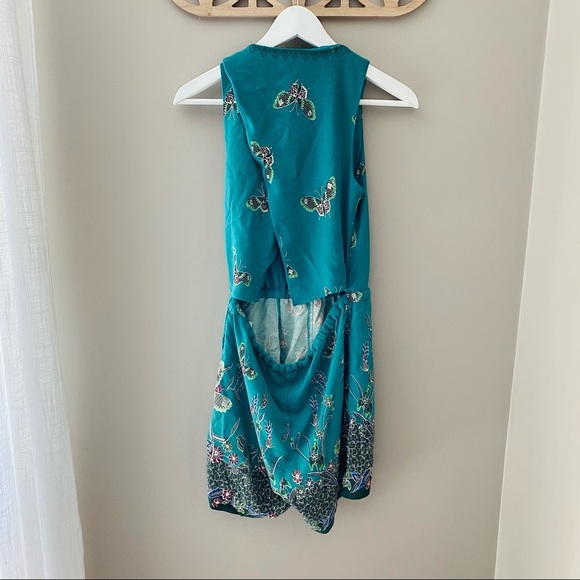Elevenses By Anthro. Papillion Romper Green Sz XS - Picture 15 of 15
